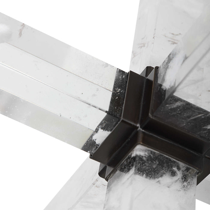 Uttermost Double Cross Sculpture - Faux Quartz Crystal
