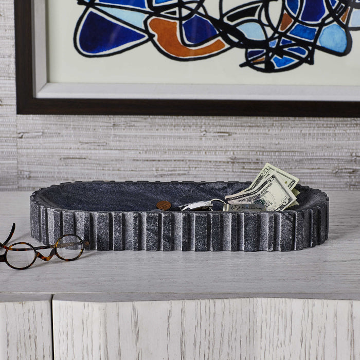 Uttermost Big Pill Bowl/Tray - Black and White Marble