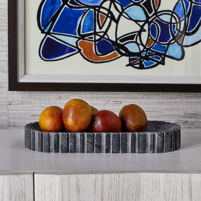 Uttermost Big Pill Bowl/Tray - Black and White Marble