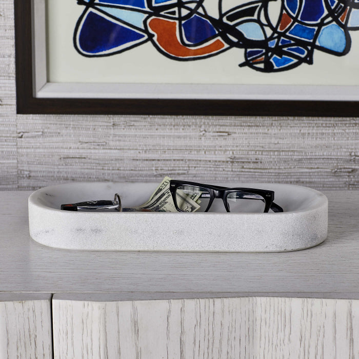 Uttermost Big Pill Bowl/Tray - White Marble