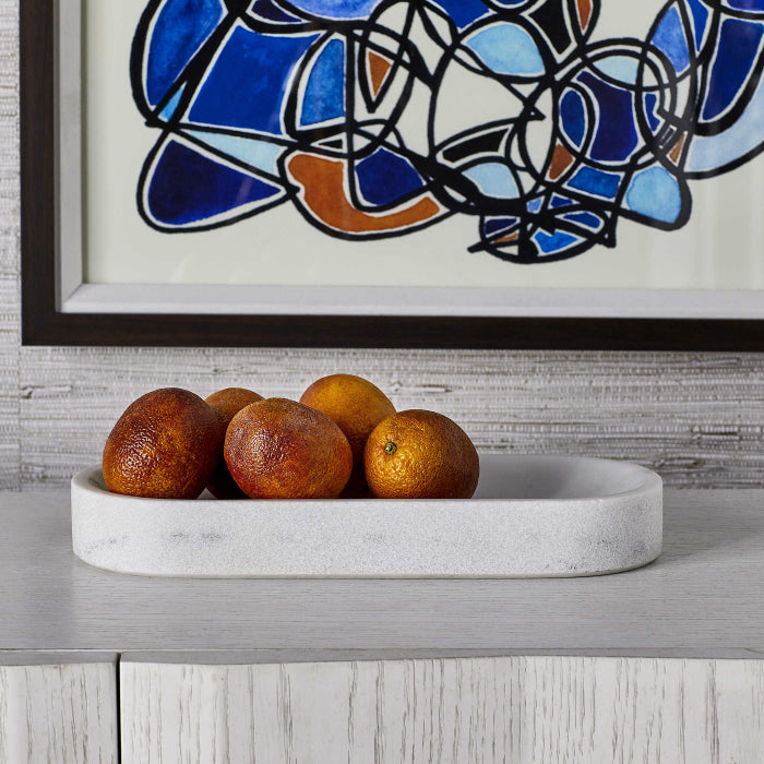 Uttermost Big Pill Bowl/Tray - White Marble