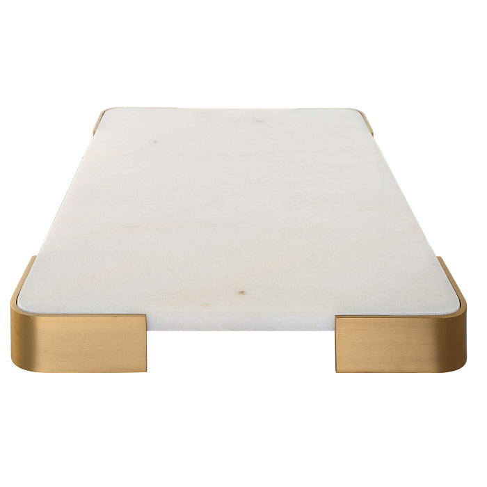 Uttermost Elevated Tray/Plateau - White Marble Large