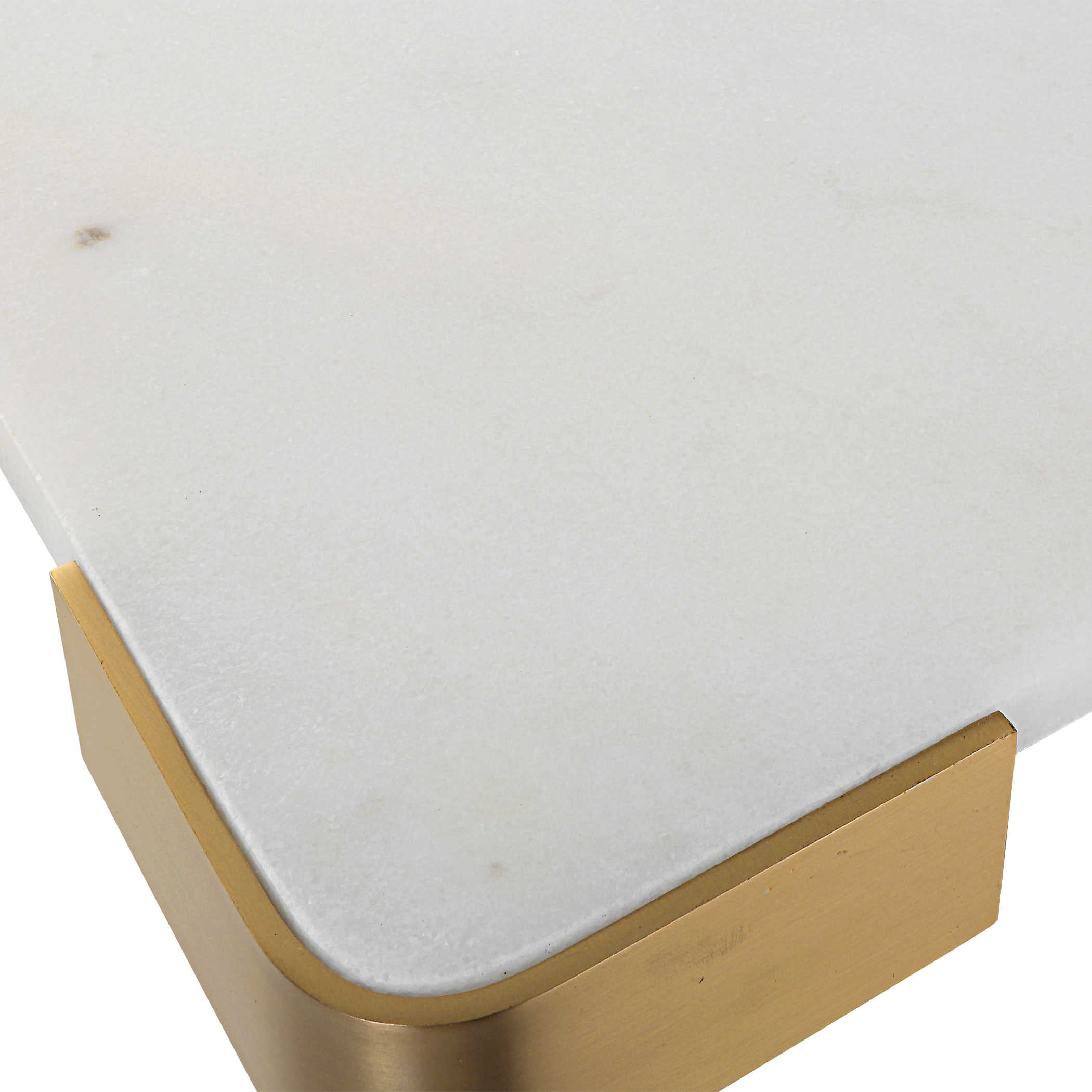 Uttermost Elevated Tray/Plateau - White Marble Large