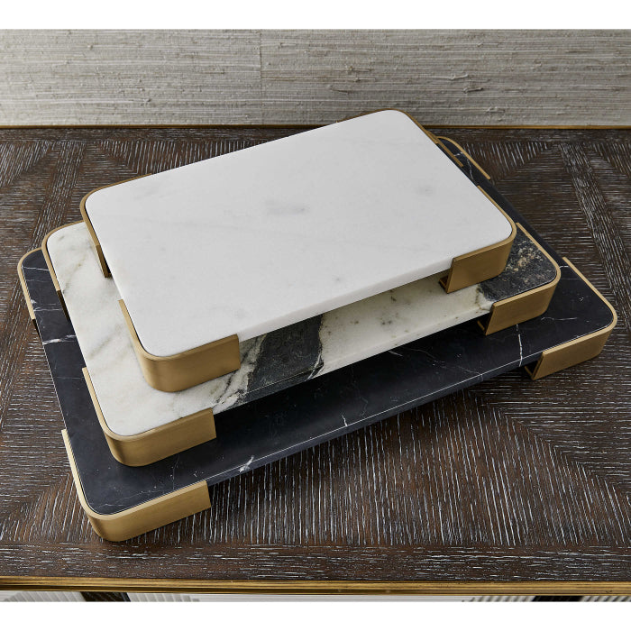 Uttermost Elevated Tray/Plateau - Panda Marble Medium