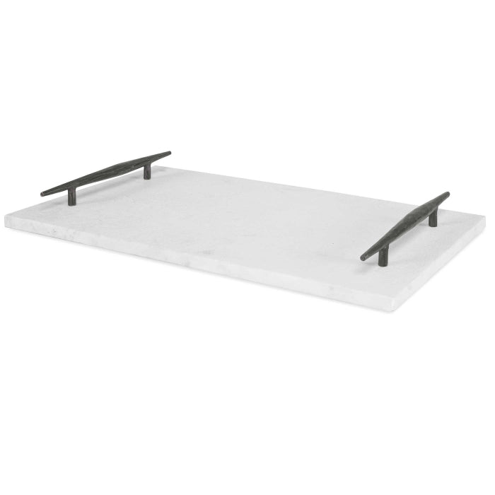 Uttermost Get a Grip Tray - White Marble