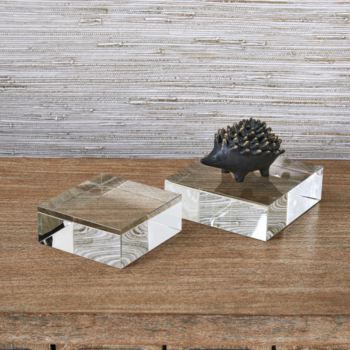 Uttermost Square Risers/Sculptures, Set of 2 - Crystal