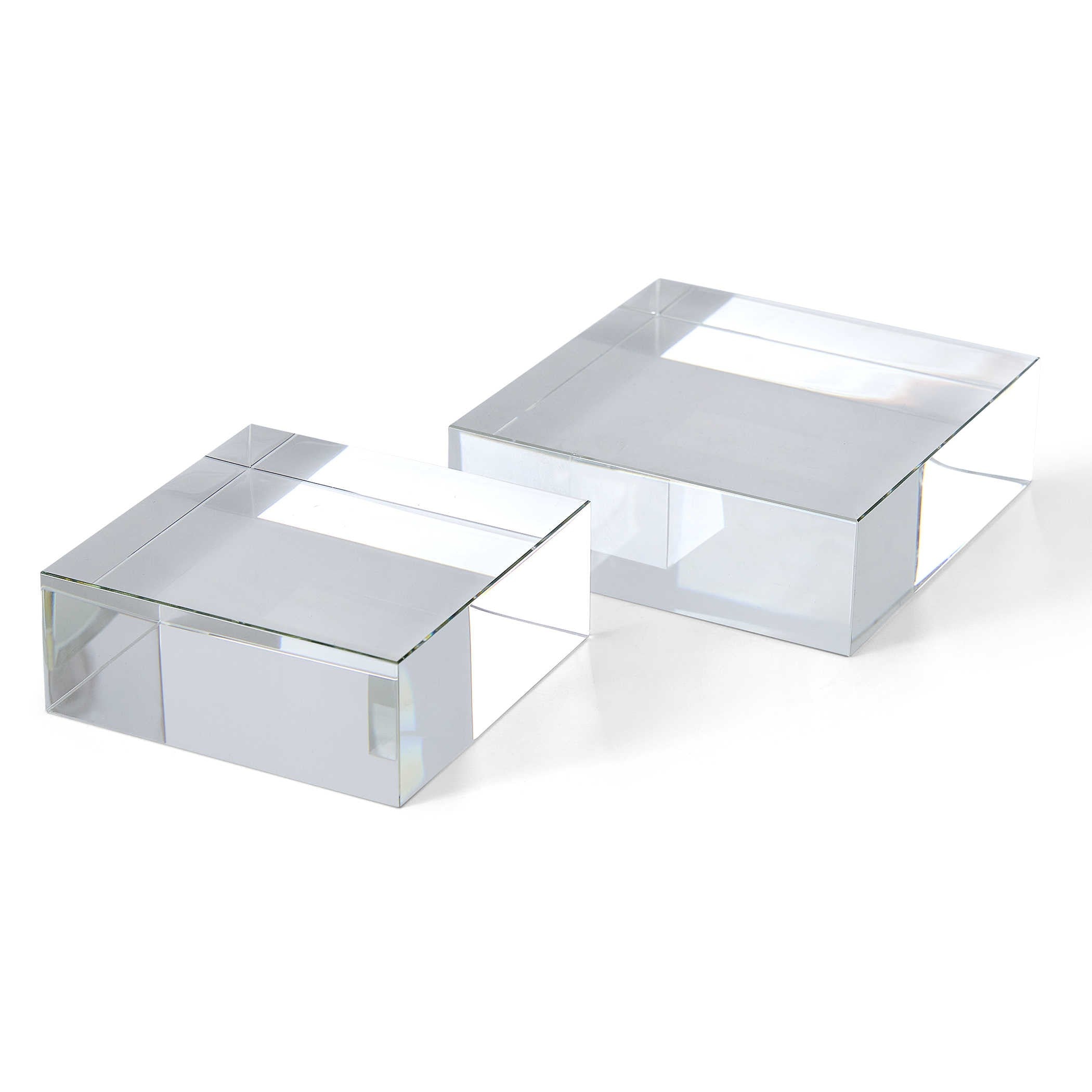 Square Risers/Sculptures, Set of 2 - Crystal