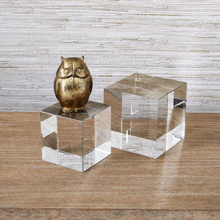 Uttermost Cube Risers/Sculptures, Set of 2- Crystal