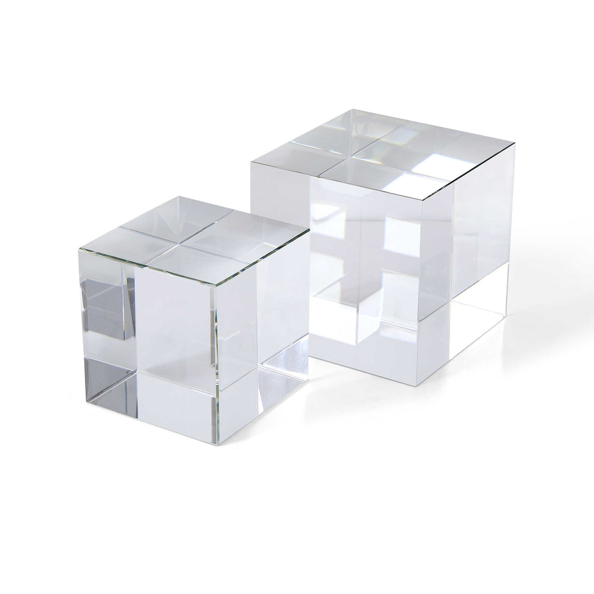 Cube Risers/Sculptures, Set of 2- Crystal