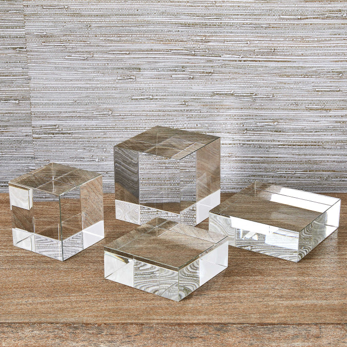 Uttermost Cube Risers/Sculptures, Set of 2- Crystal