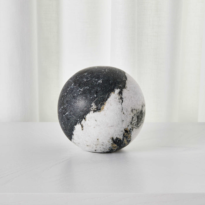 Uttermost Orb Ornament in Black and White Panda Marble