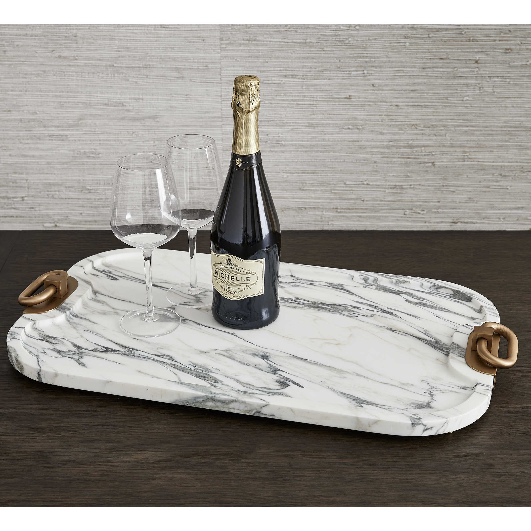 Uttermost Hippodrome Tray - Arabescato Marble