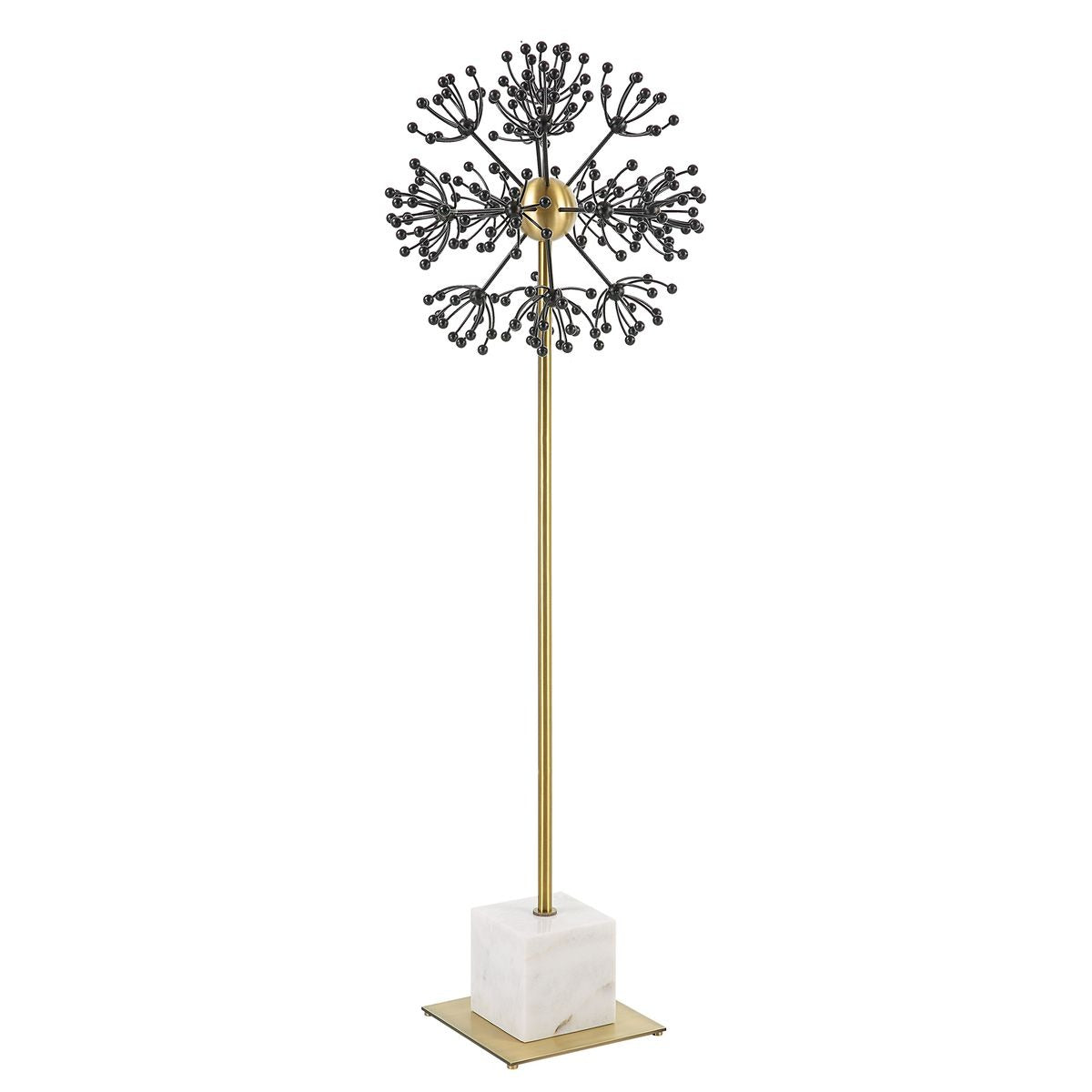 Contemporary Dandelion Sculpture in Black Metal