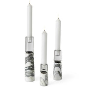 Optic Candleholders - Marble, Set of 3