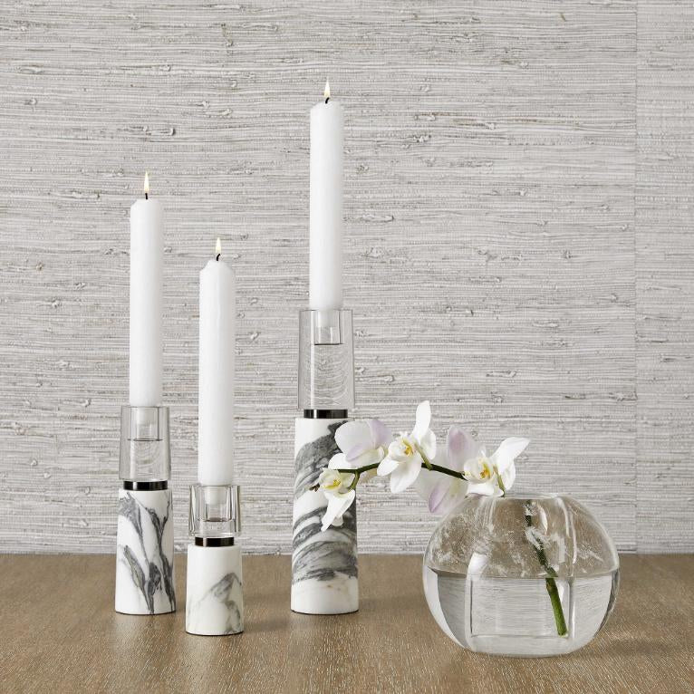 Uttermost Optic Candleholders - Marble - Set of 3