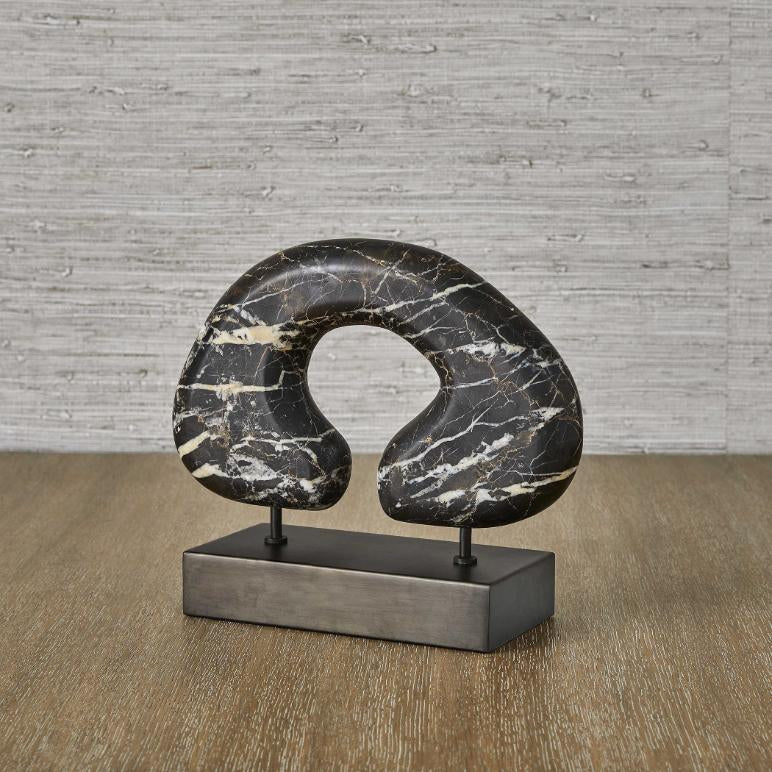 Uttermost Modern Tunnel Vision Sculpture in Black Marble