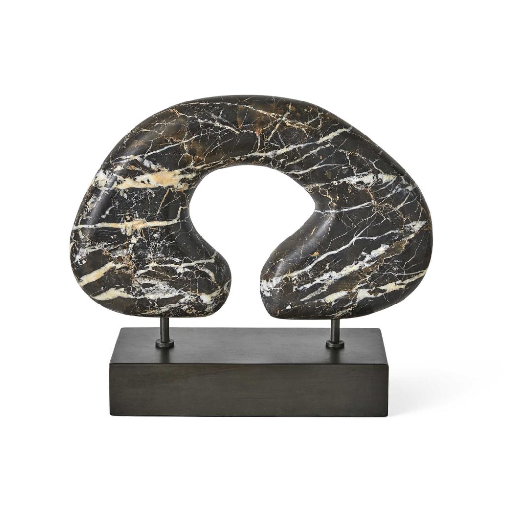 Modern Tunnel Vision Sculpture in Black Marble