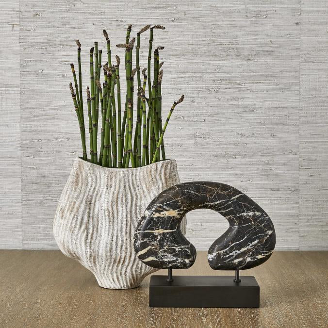 Uttermost Modern Tunnel Vision Sculpture in Black Marble