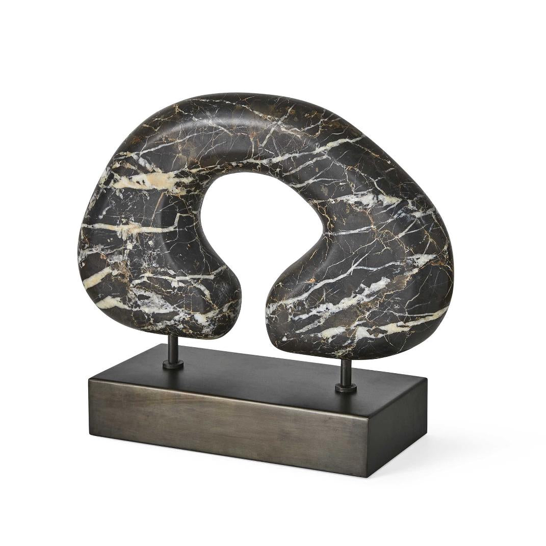 Uttermost Modern Tunnel Vision Sculpture in Black Marble
