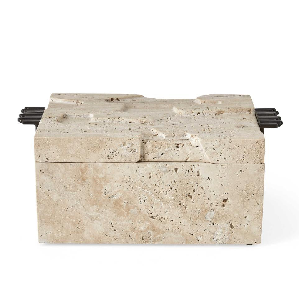 Uttermost Groove Thing Box - Travertine