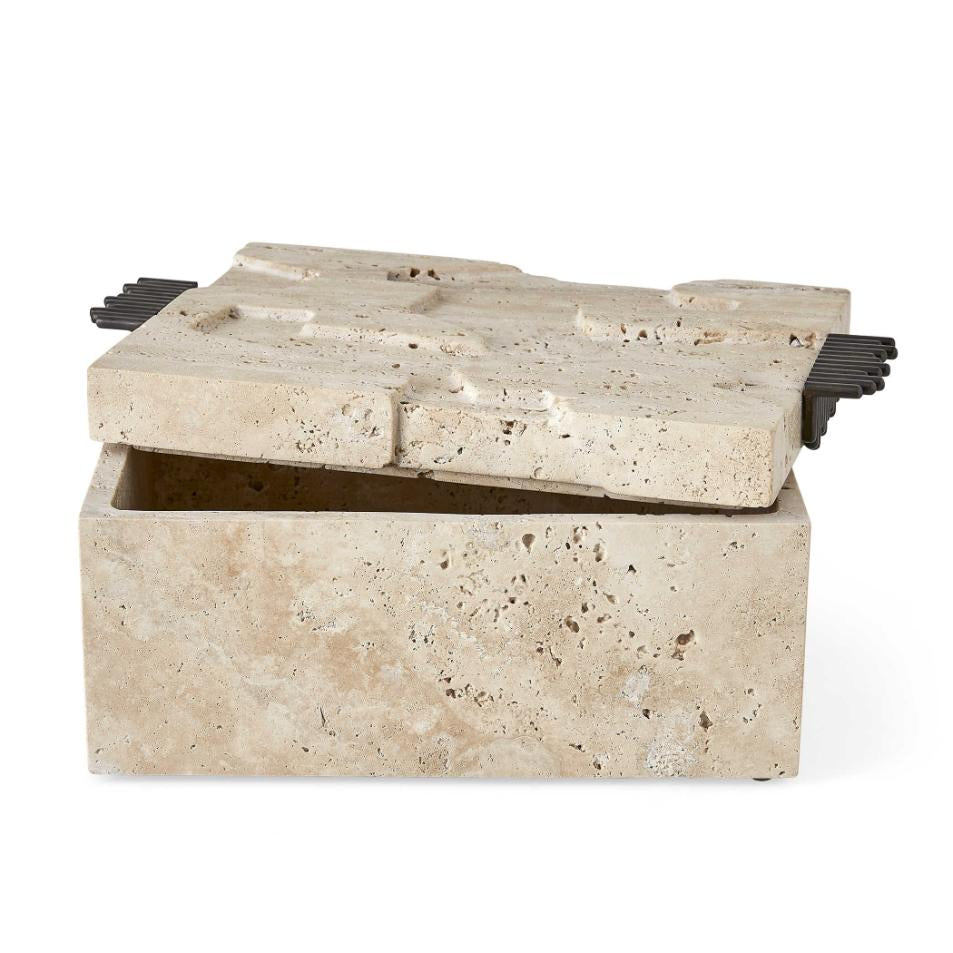 Uttermost Groove Thing Box - Travertine