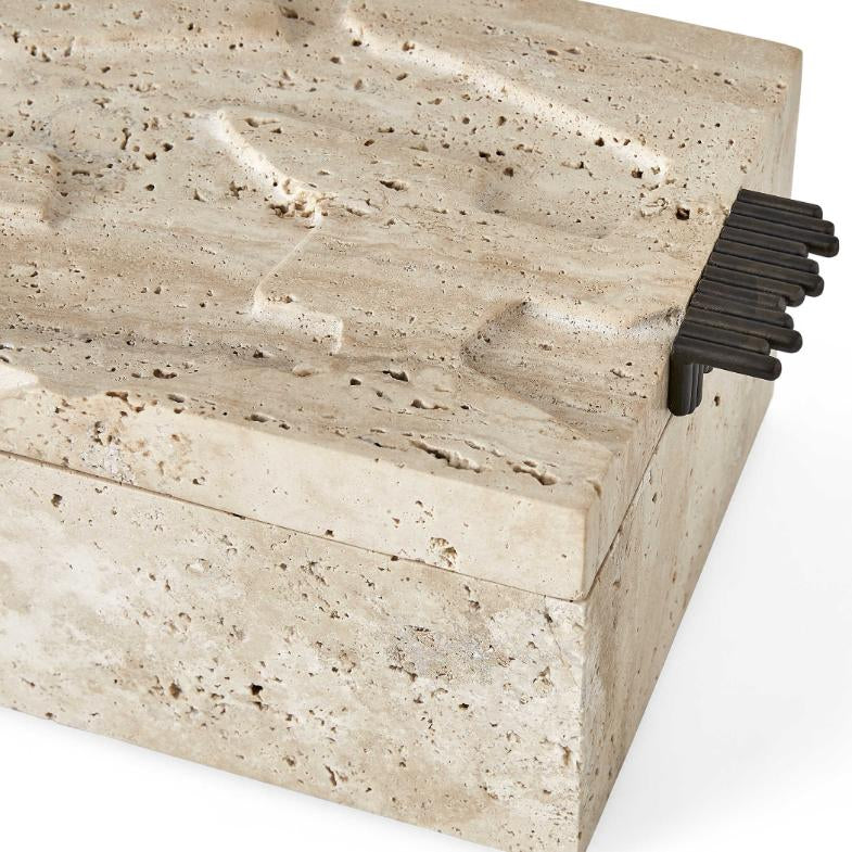 Uttermost Groove Thing Box - Travertine