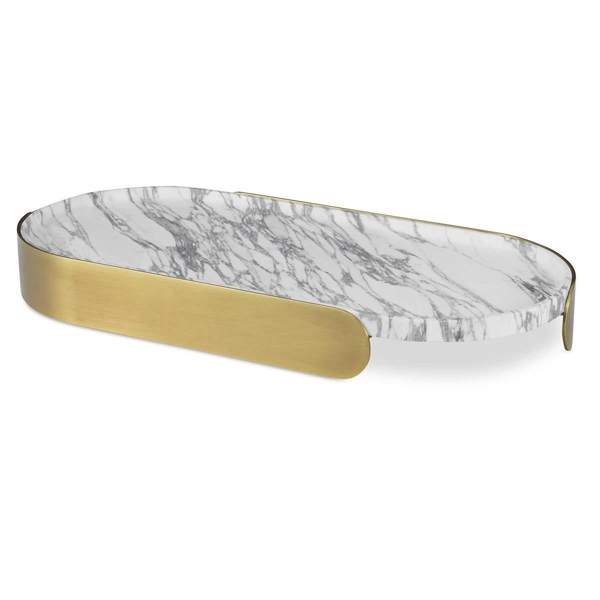 Uttermost Lozenge Tray - Arabescato Marble