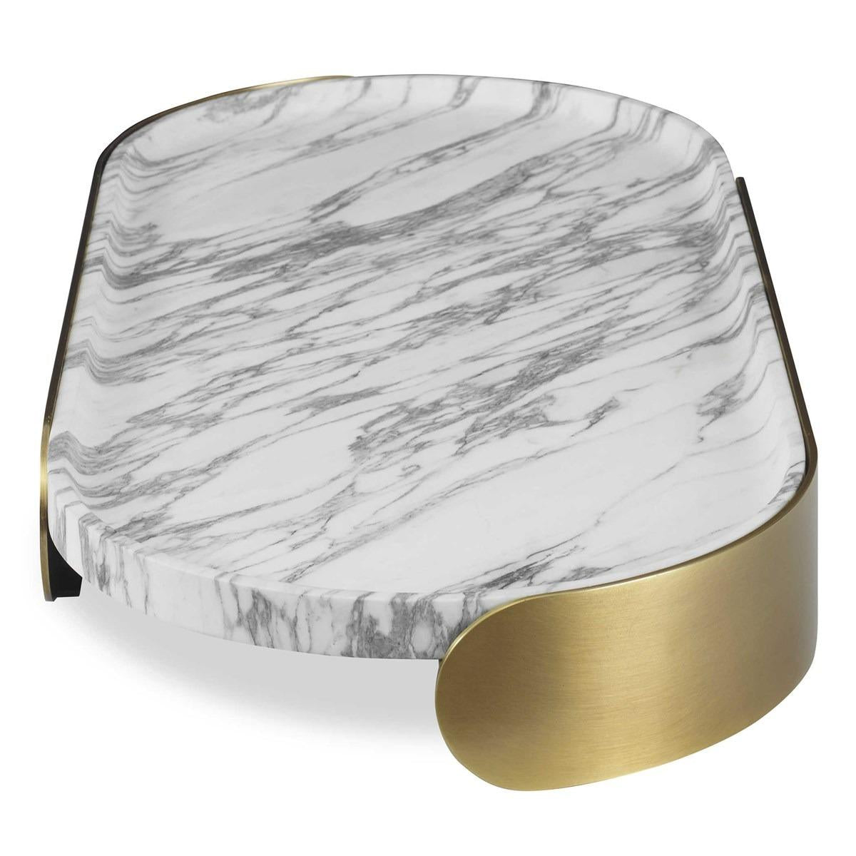 Uttermost Lozenge Tray - Arabescato Marble