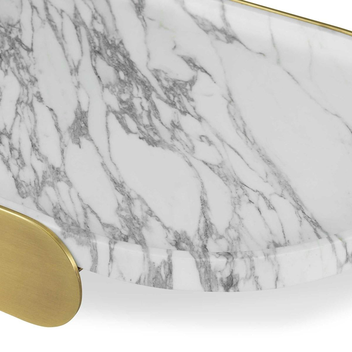 Uttermost Lozenge Tray - Arabescato Marble