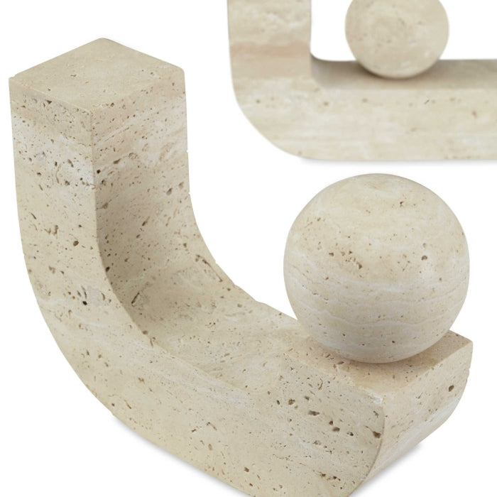 Uttermost Modern Equilibrium Sculptures in Travertine - Set of 2