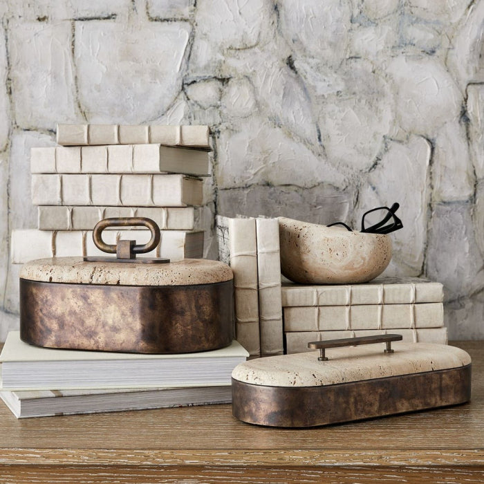 Uttermost Swaddle Bowls in Travertine Set of 2