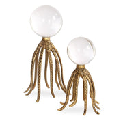 Under the Sea Octopus Ornament in Brass - Set of 2