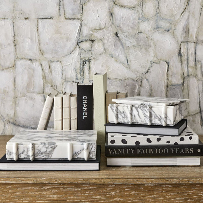 Uttermost Novel Box in Arabescato Marble Small