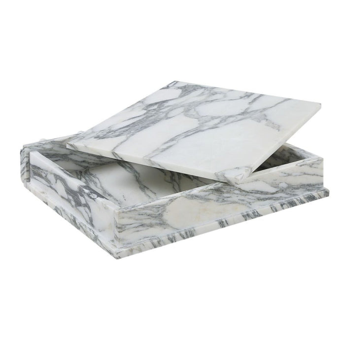 Uttermost Novel Box in Arabescato Marble Small