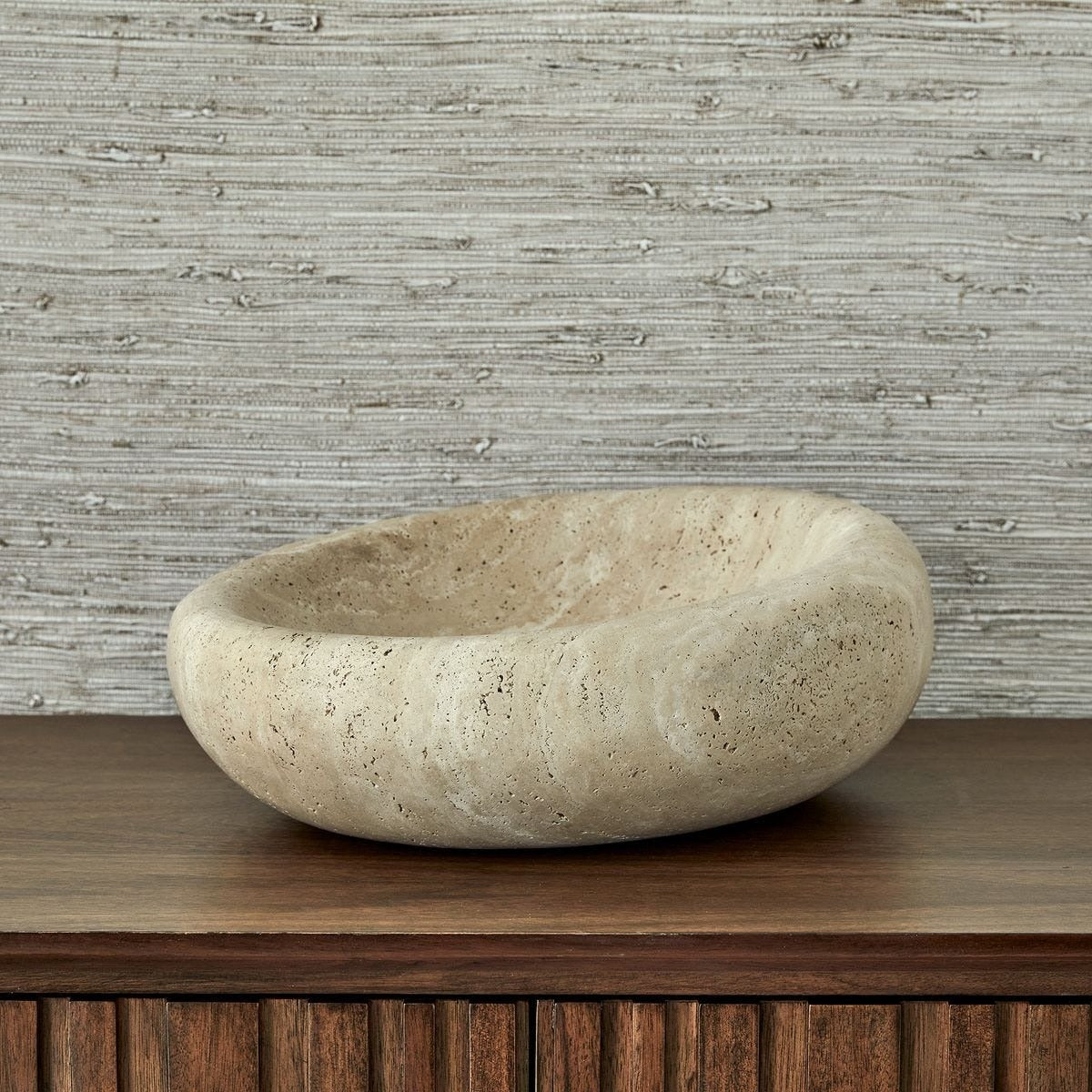 Uttermost Swaddle Bowl - Travertine Large
