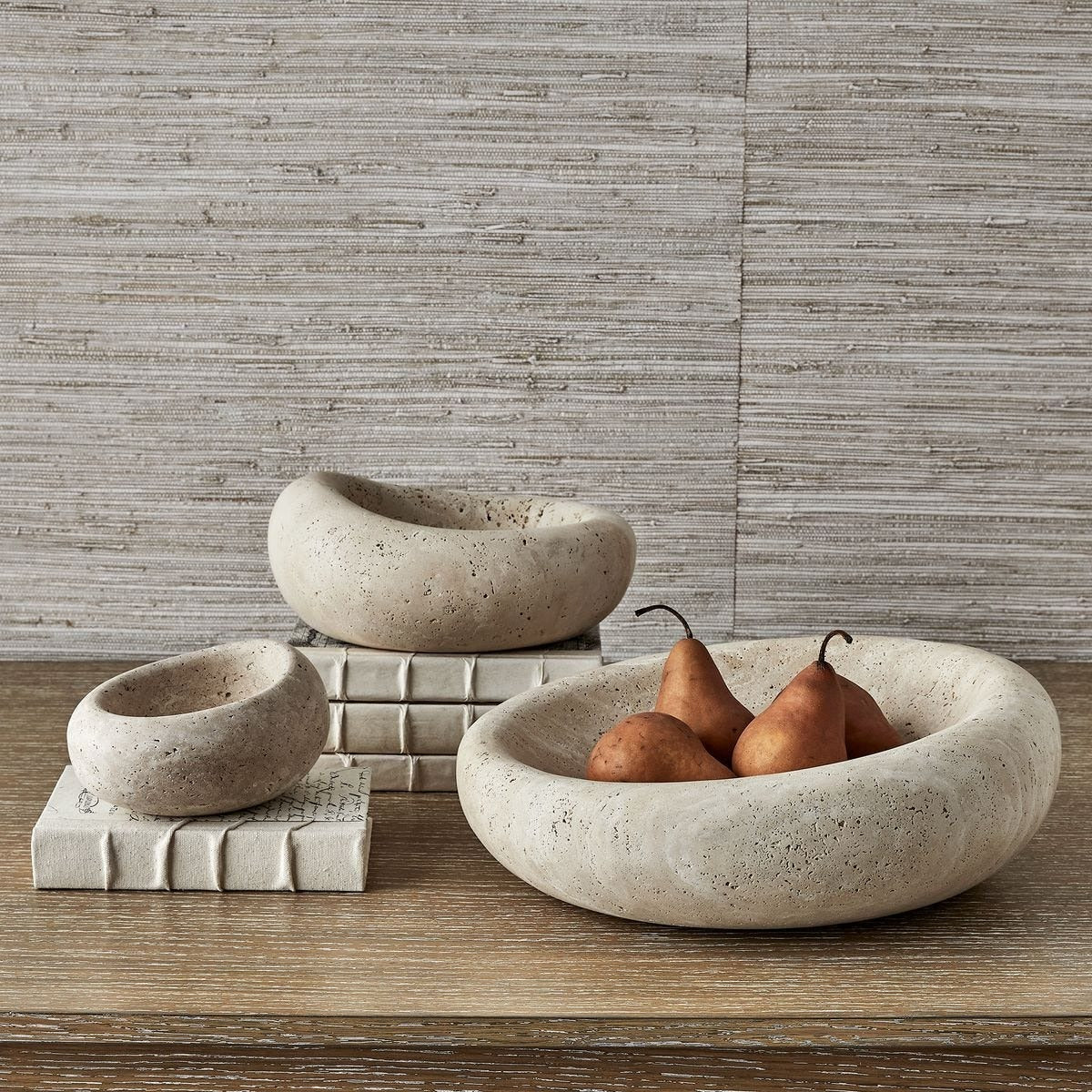 Uttermost Swaddle Bowl - Travertine Large