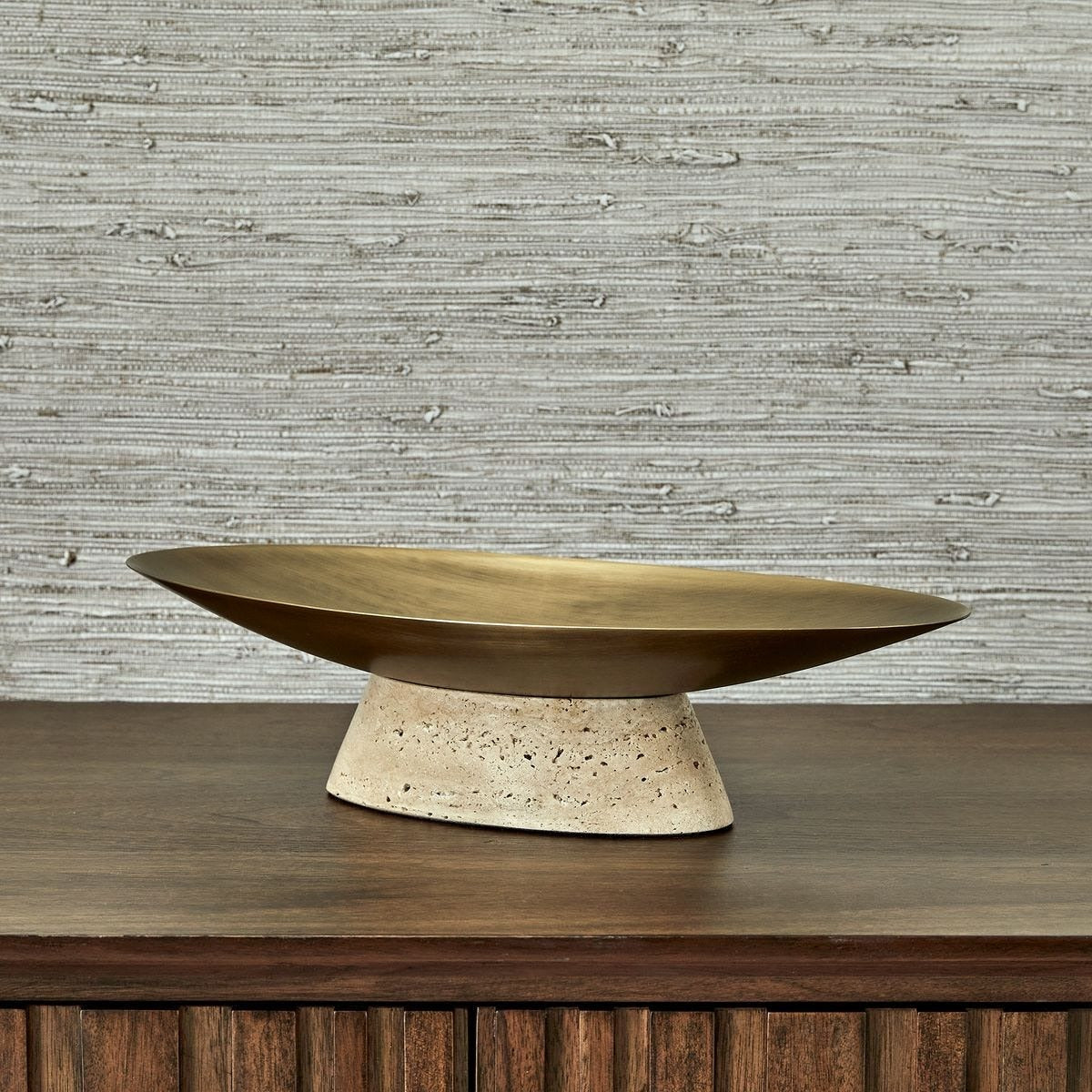 Uttermost Coup de Grace Low Bowl - Travertine