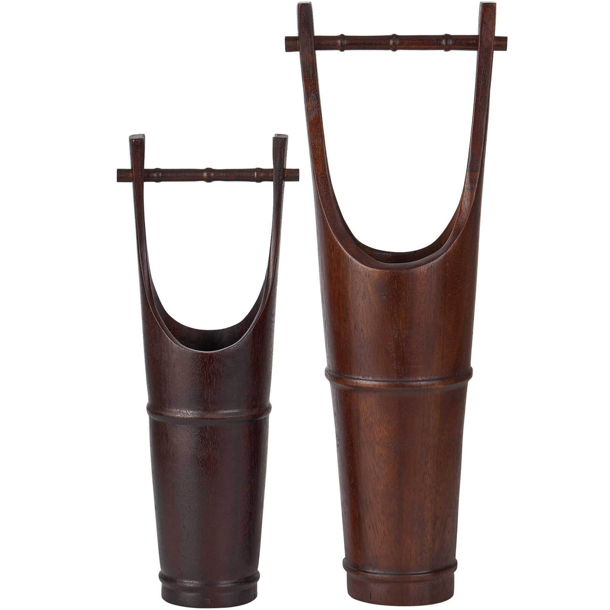 Ikebana Vessels in Dark Walnut - Set of 2