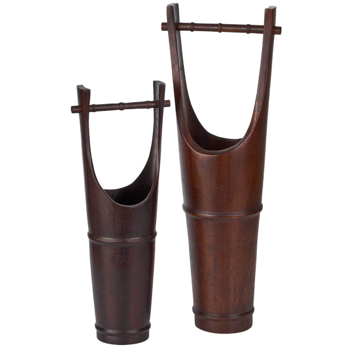 Uttermost Ikebana Vessels in Dark Walnut - Set of 2