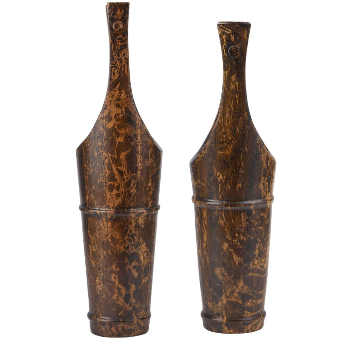 Uttermost Ikebana Vessels in Tortoise - Set of 2
