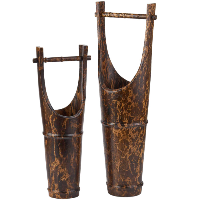 Uttermost Ikebana Vessels in Tortoise - Set of 2