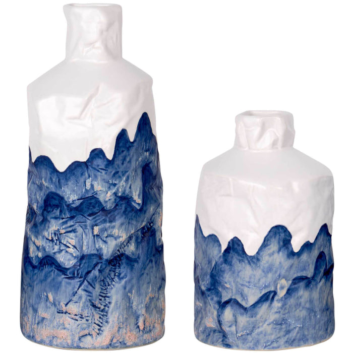 Uttermost Blue Mountain Bottles - Set of 2