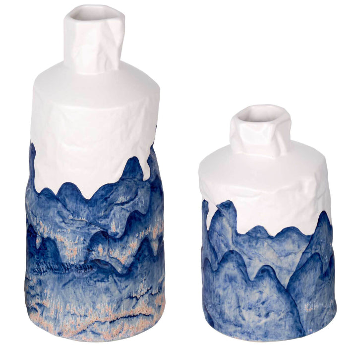Uttermost Blue Mountain Bottles - Set of 2