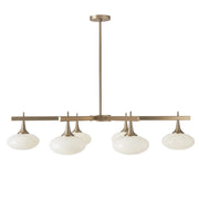 Suspension 6 Light Chandelier in Rich Brass