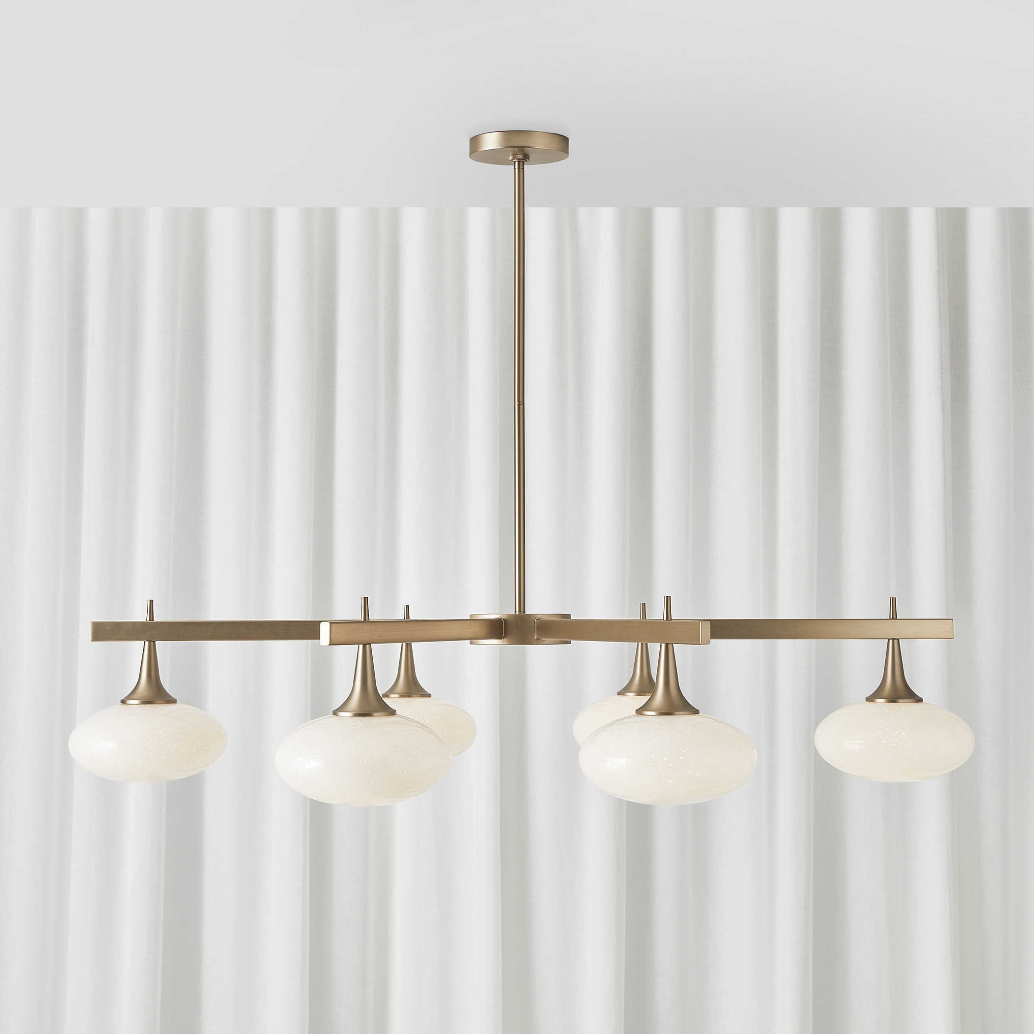 Uttermost Suspension 6 Light Chandelier in Rich Brass