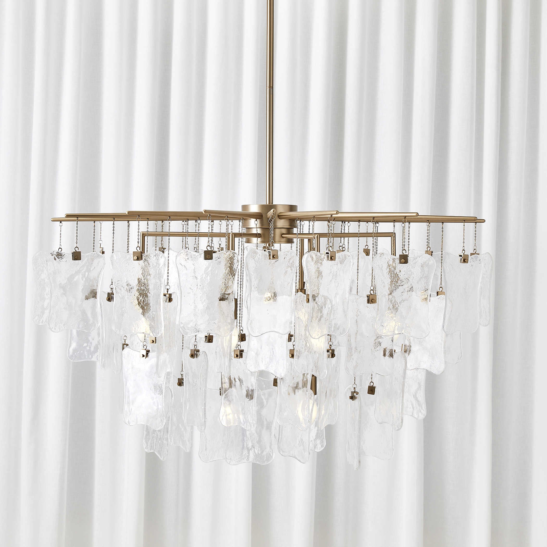 Uttermost Seeded Shield 8 Light Chandelier