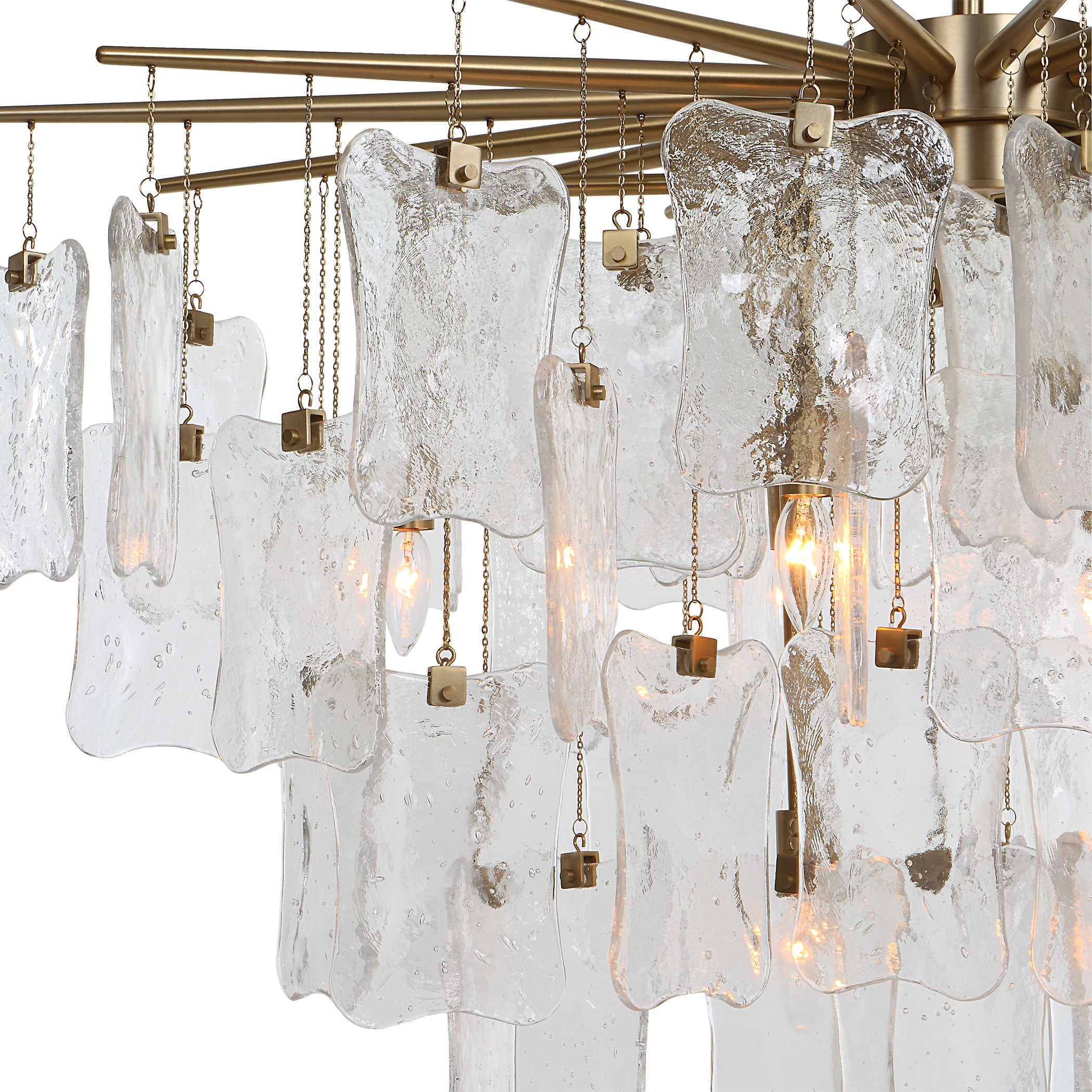 Uttermost Seeded Shield 8 Light Chandelier