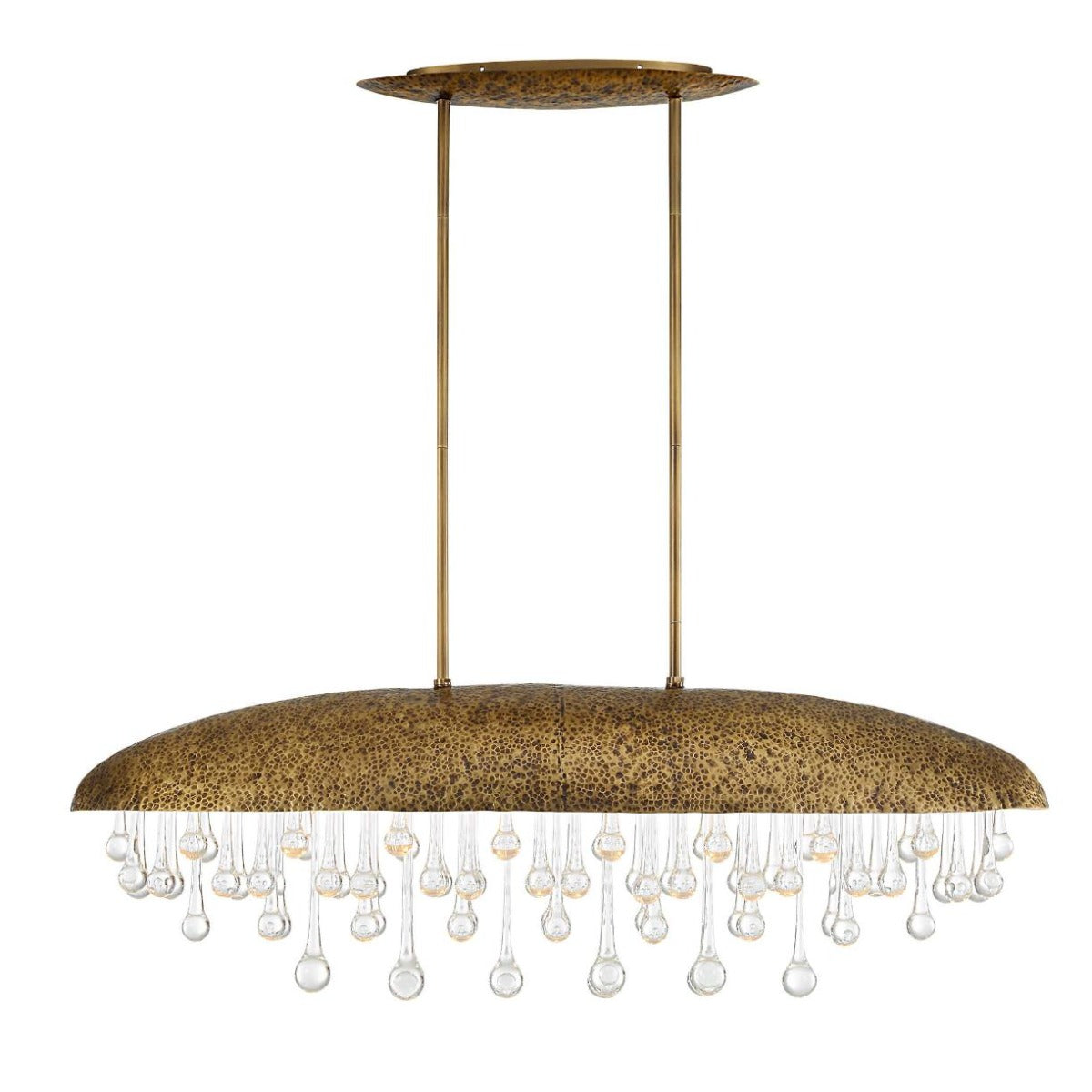 Downpour Brass & Glass Droplet Pendant