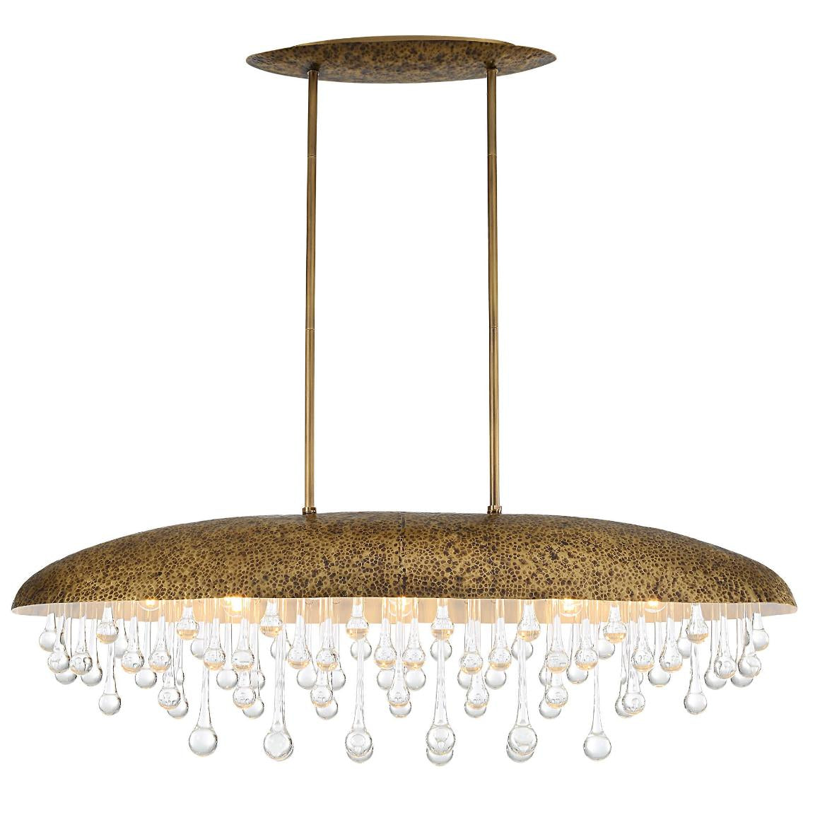 Uttermost Downpour Brass & Glass Droplet Pendant
