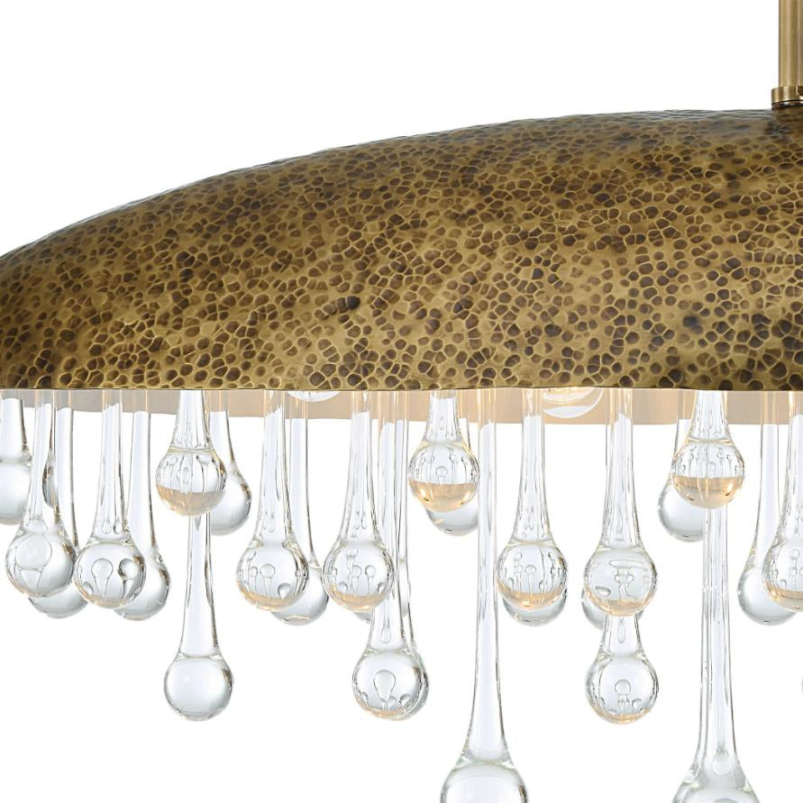 Uttermost Downpour Brass & Glass Droplet Pendant
